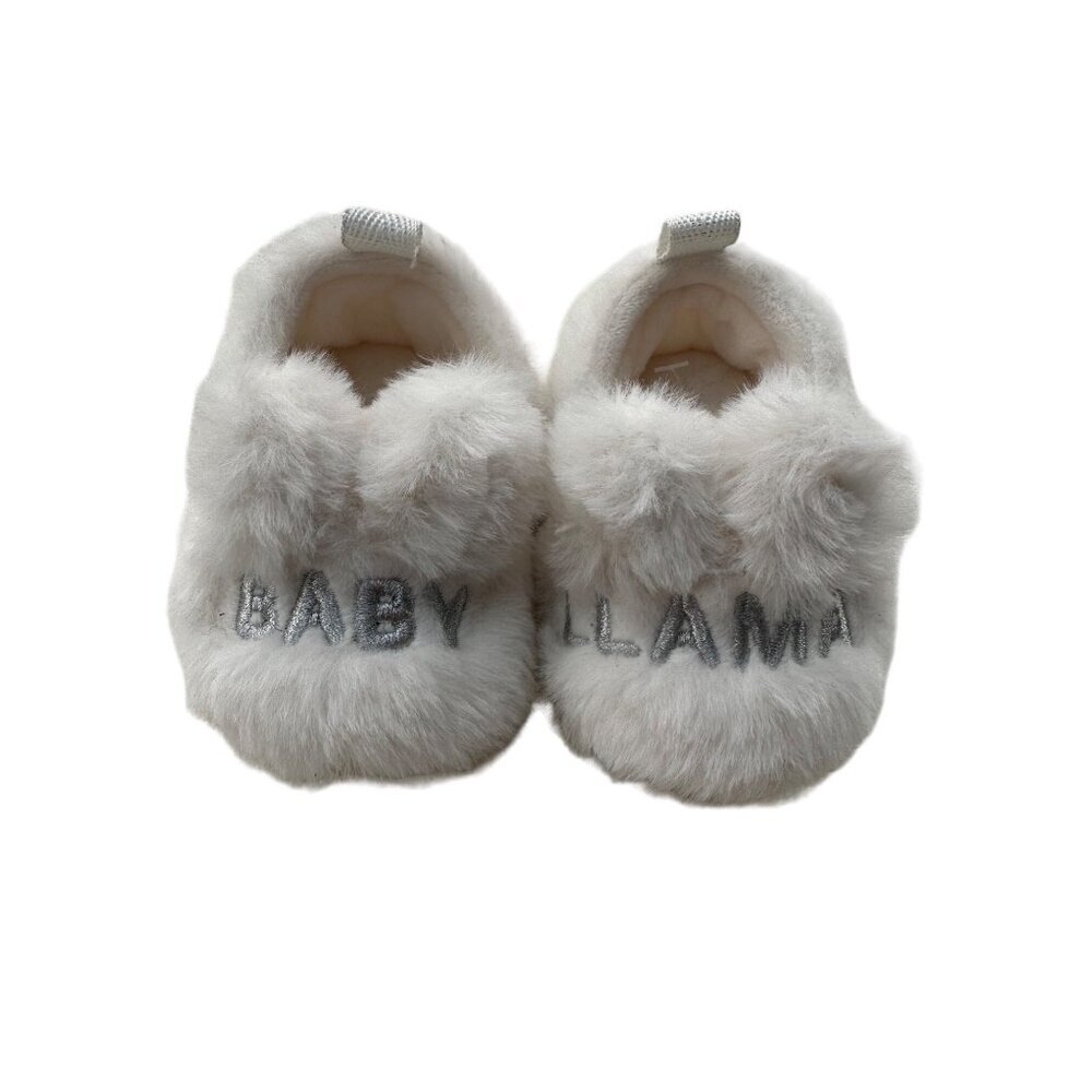 Baby Llama Plush Infant Shoes, Newborn Slippers, Never Worn